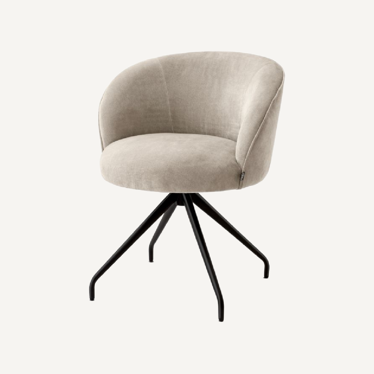 Chaise de salle à manger pivotante en tissu sable