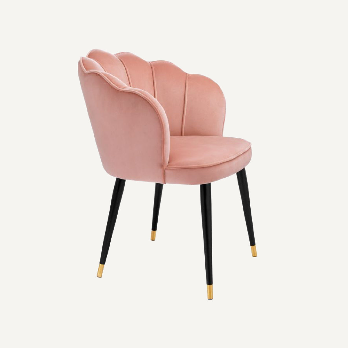 Chaise de salle à manger en velours rose