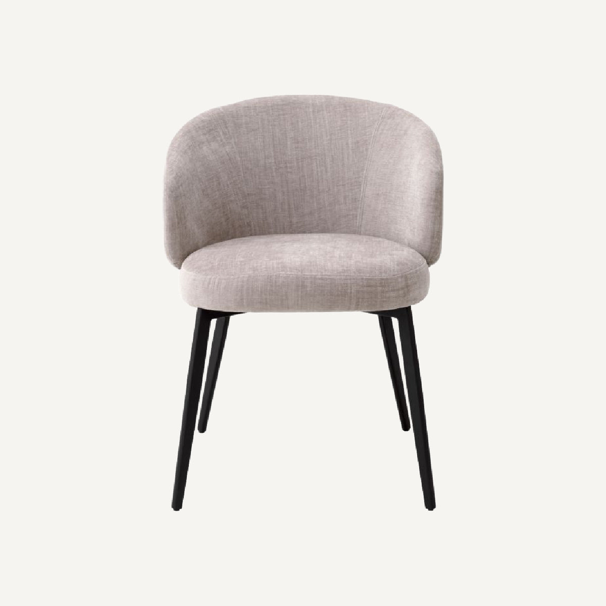 Chaise de salle à manger avec accoudoirs en tissu gris (lot de 2)