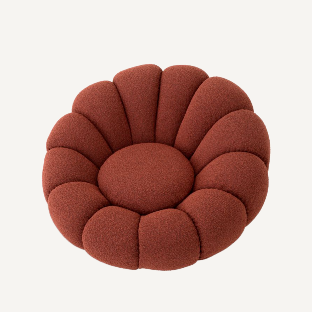Fauteuil pivotant bouclé rouge