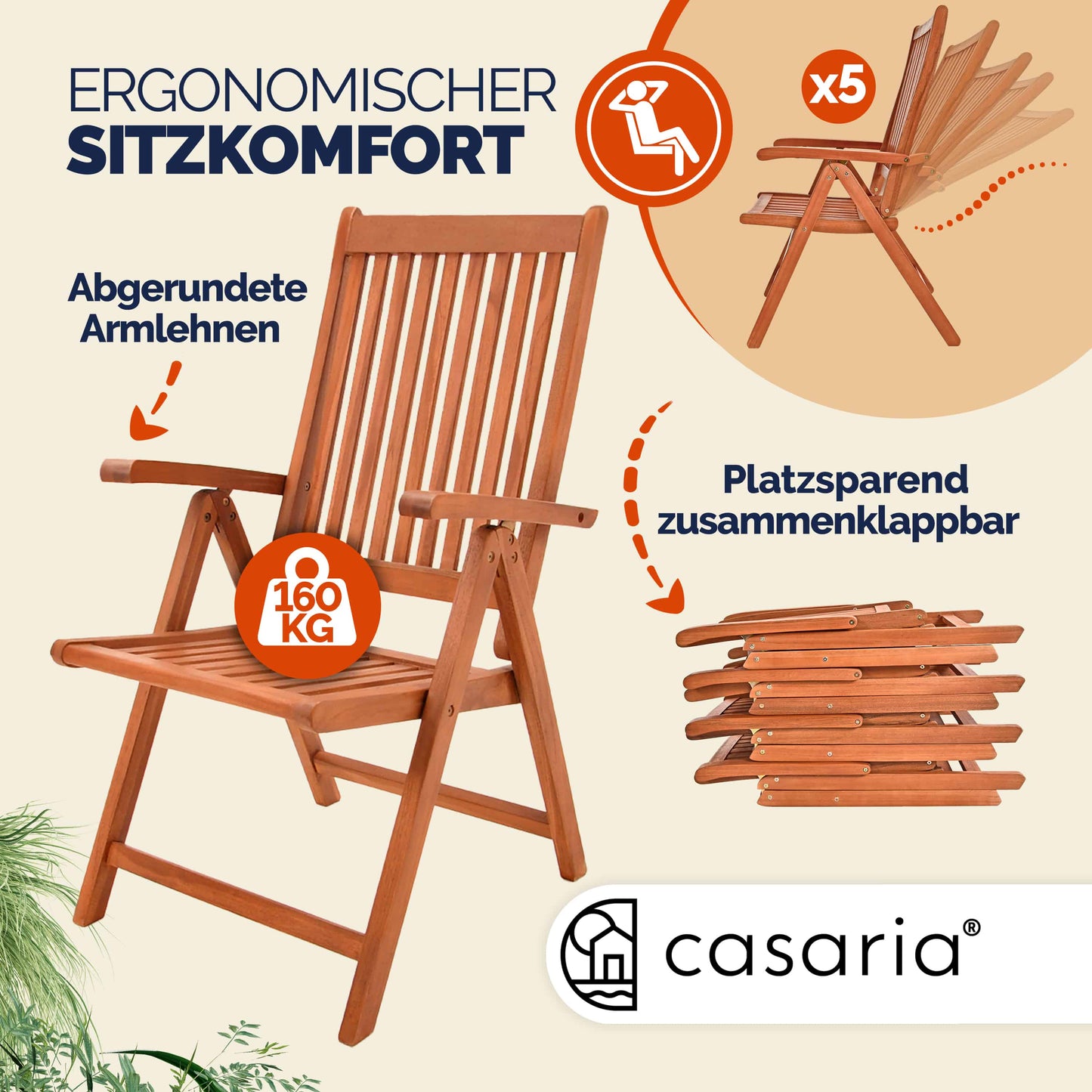 Ensemble de jardin en bois d'eucalyptus 6+1 FSC