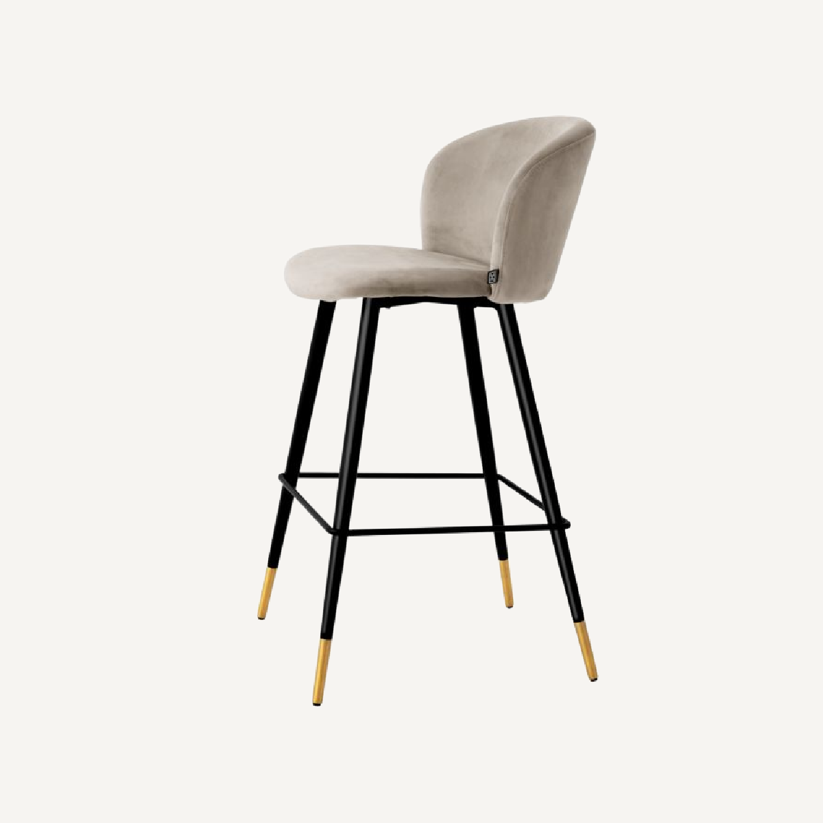 Chaise de bar en velours beige