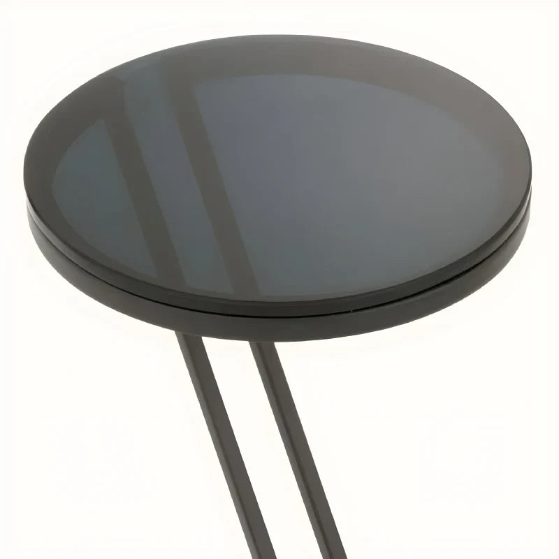 Table d'appoint en bronze et verre fumé