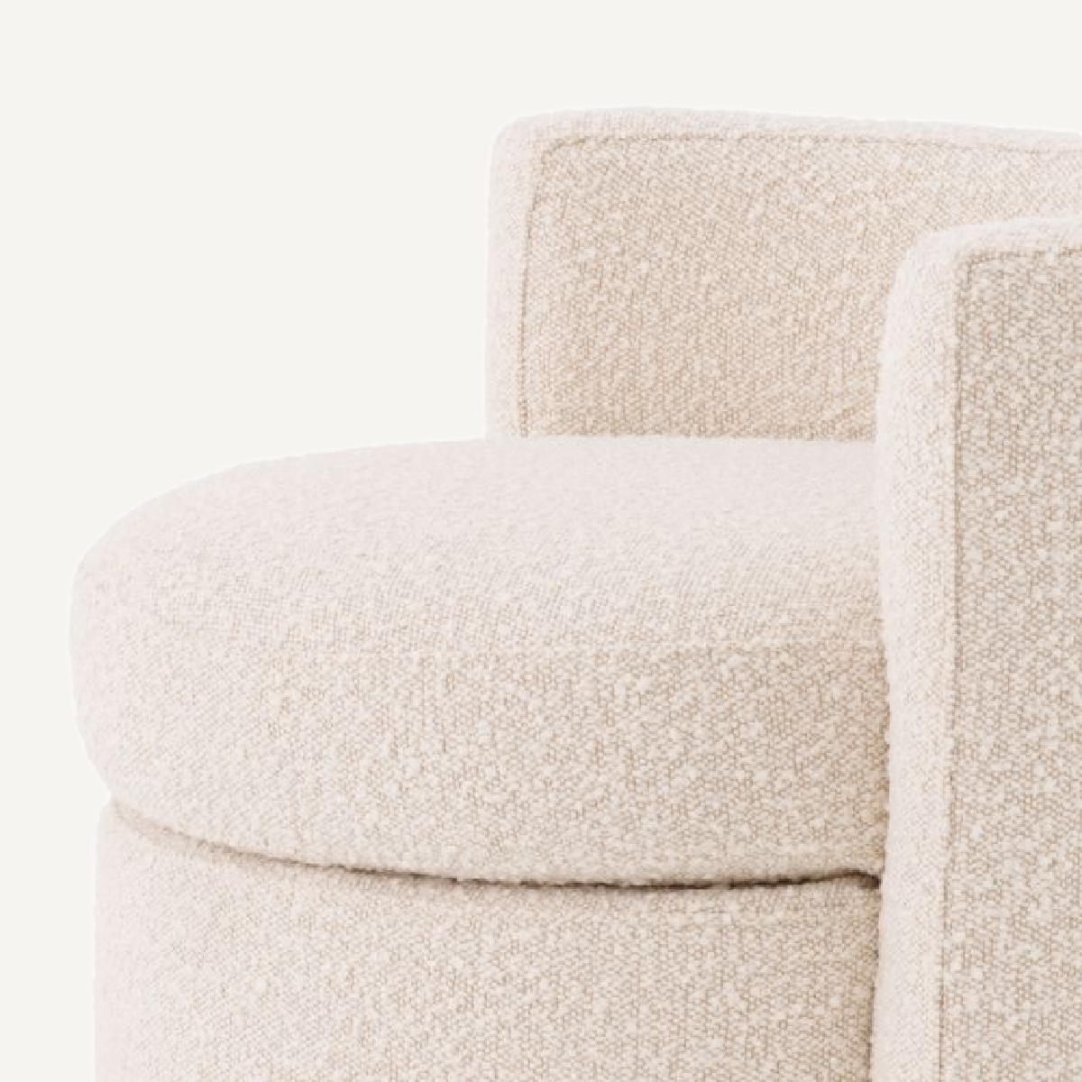 Tabouret bouclé crème