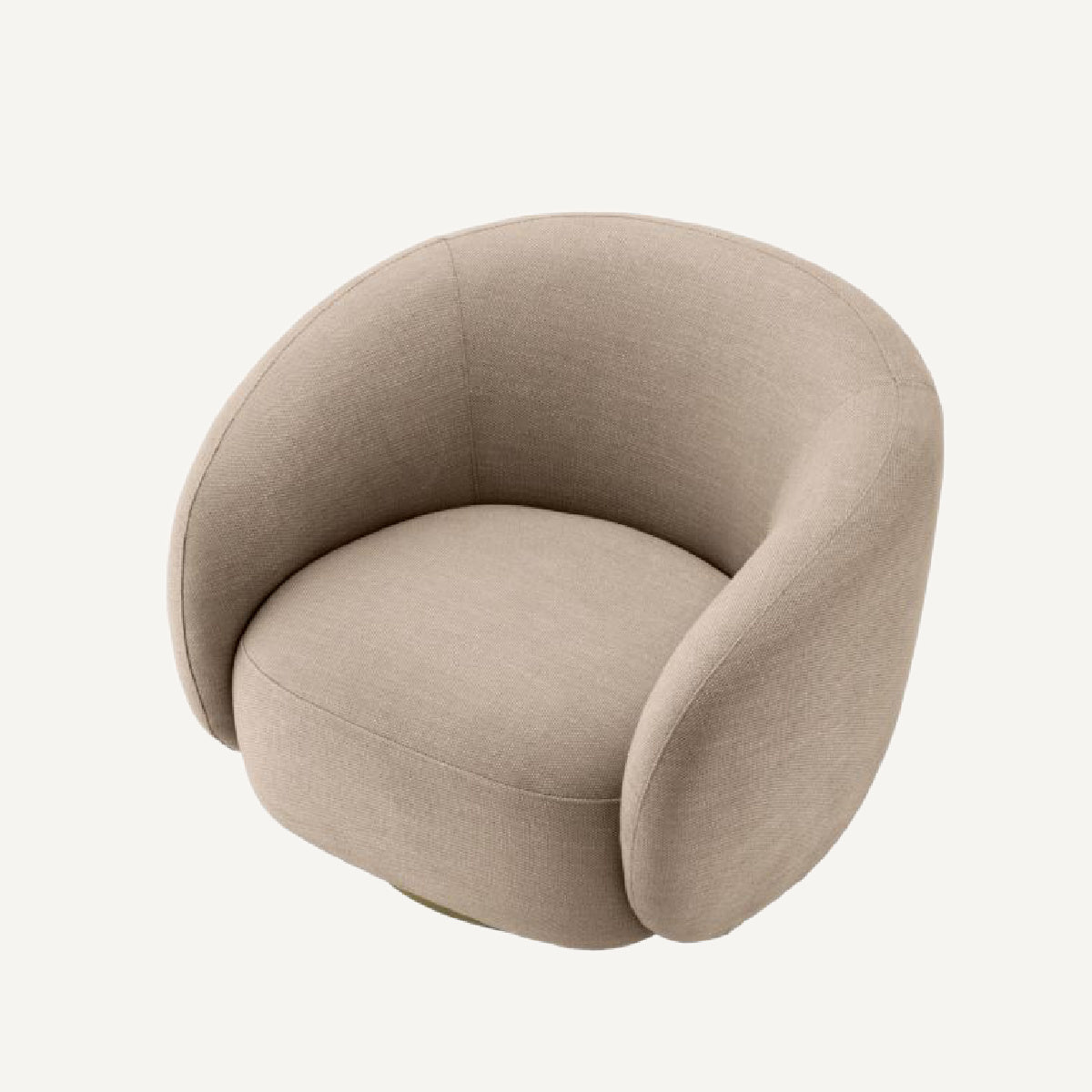 Fauteuil pivotant en tissu sable