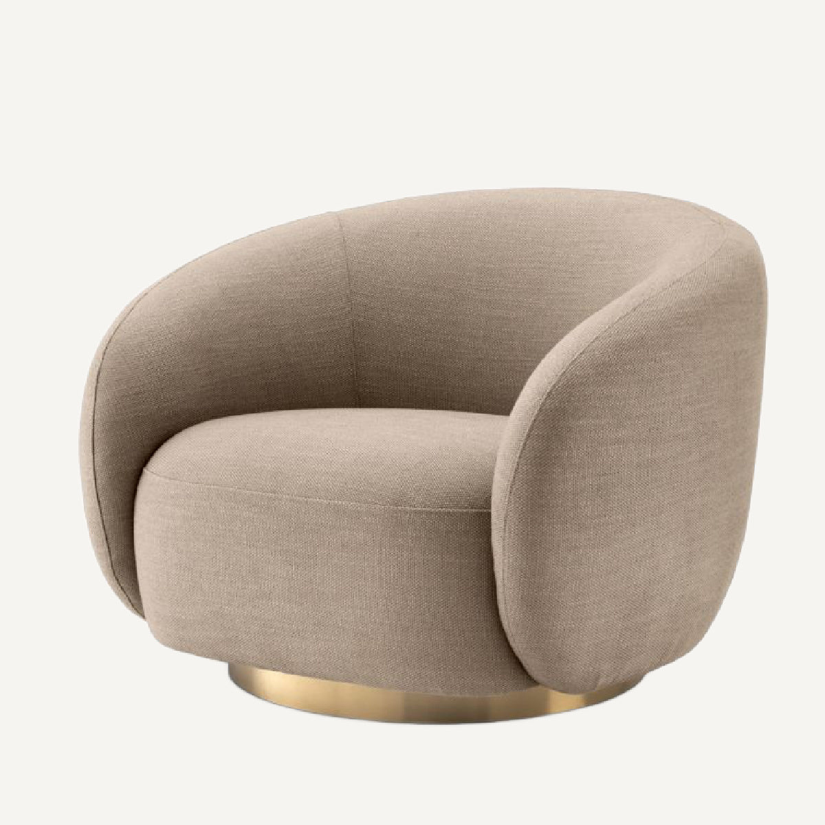 Fauteuil pivotant en tissu sable