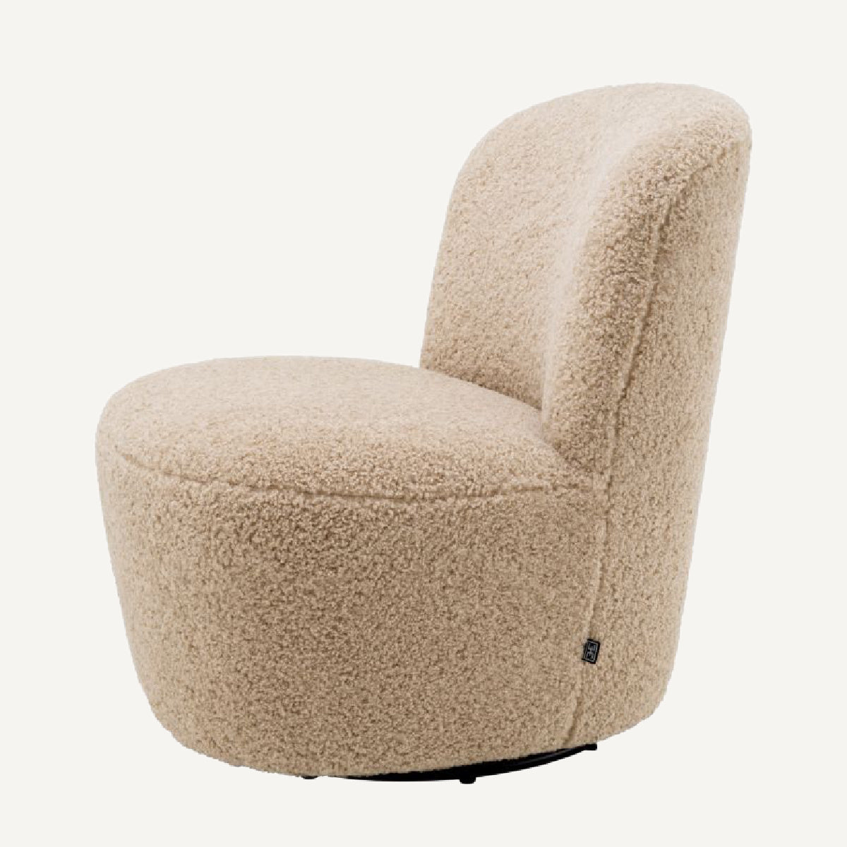 Fauteuil pivotant molletonné sable
