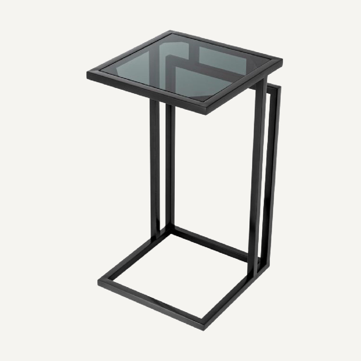 Table d'appoint en bronze et verre fumé
