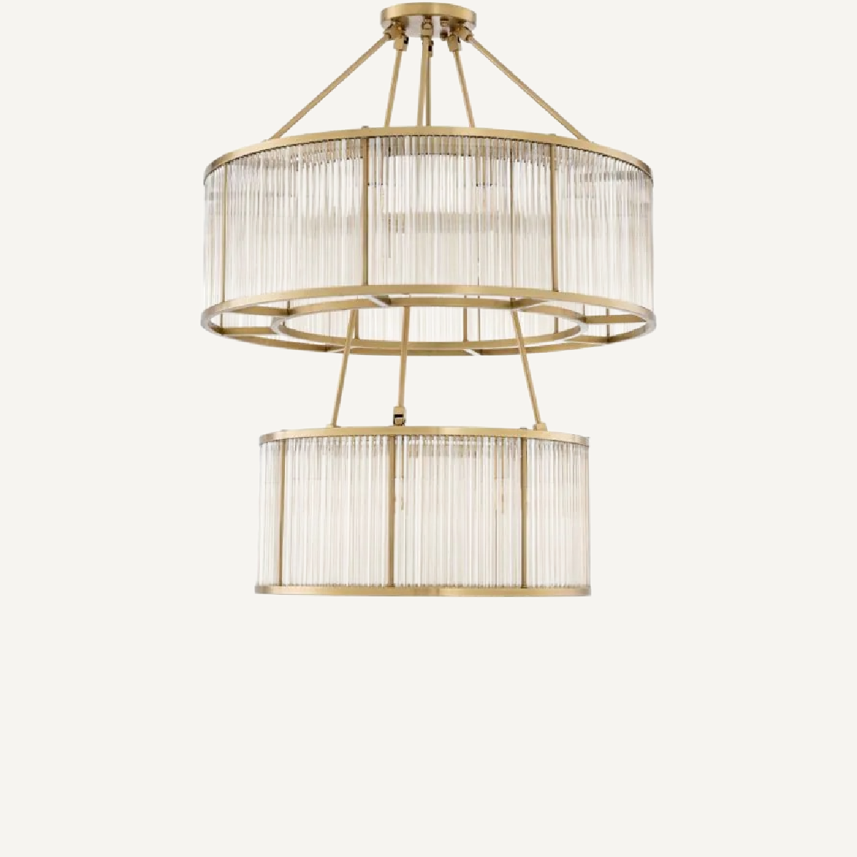 Lustre doré en verre vintage