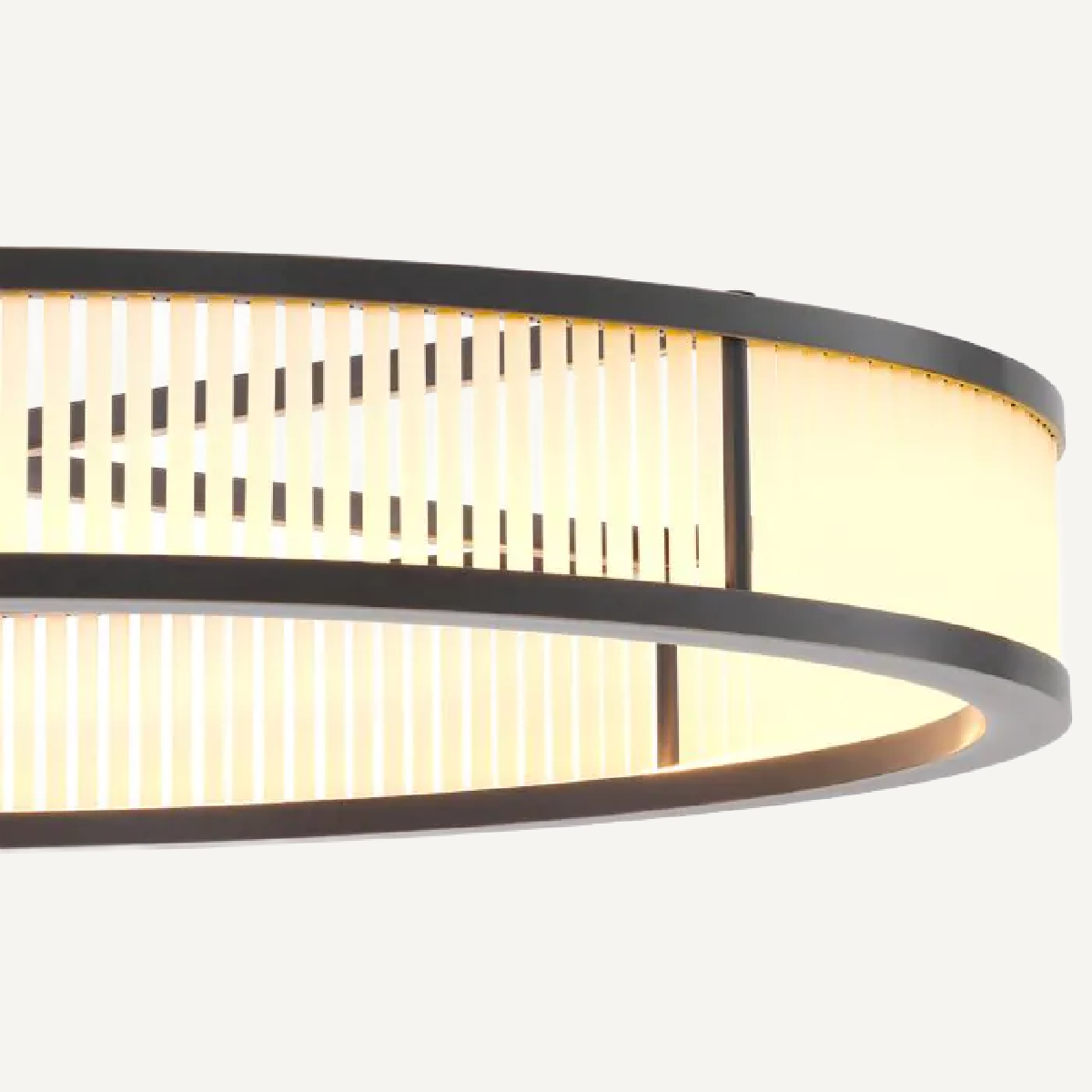 Lustre en bronze et verre mat L