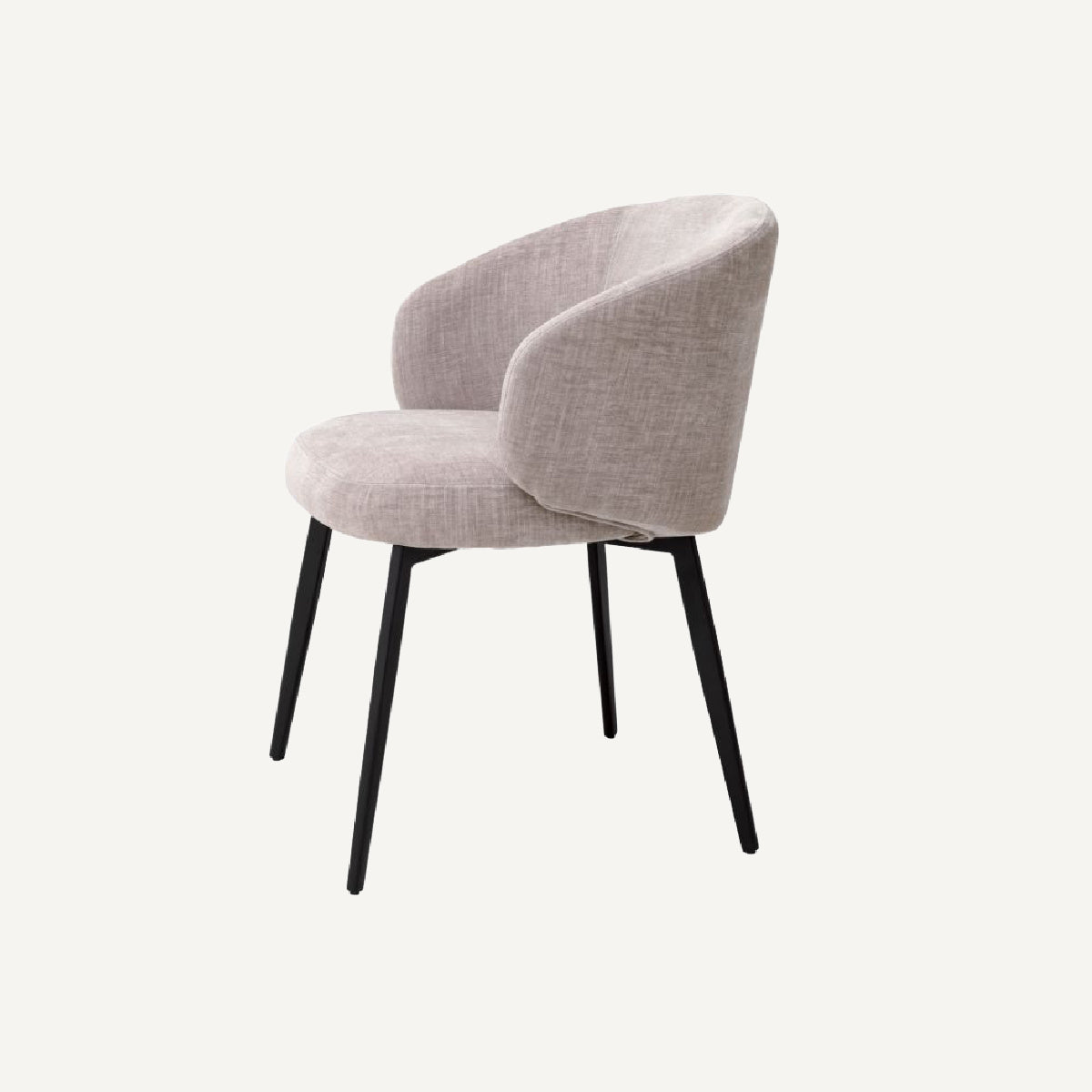Chaise de salle à manger avec accoudoirs en tissu gris (lot de 2)