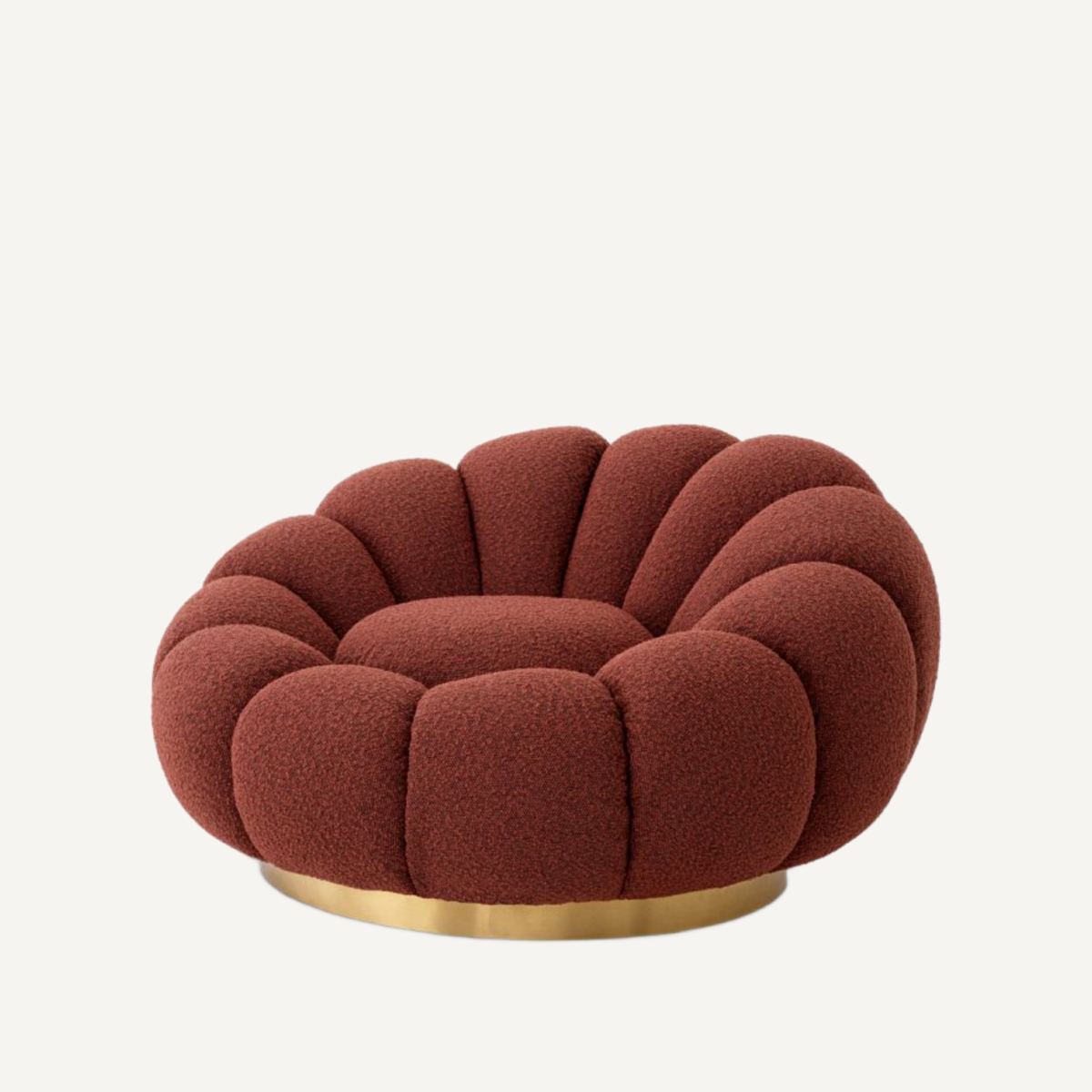 Fauteuil pivotant bouclé rouge