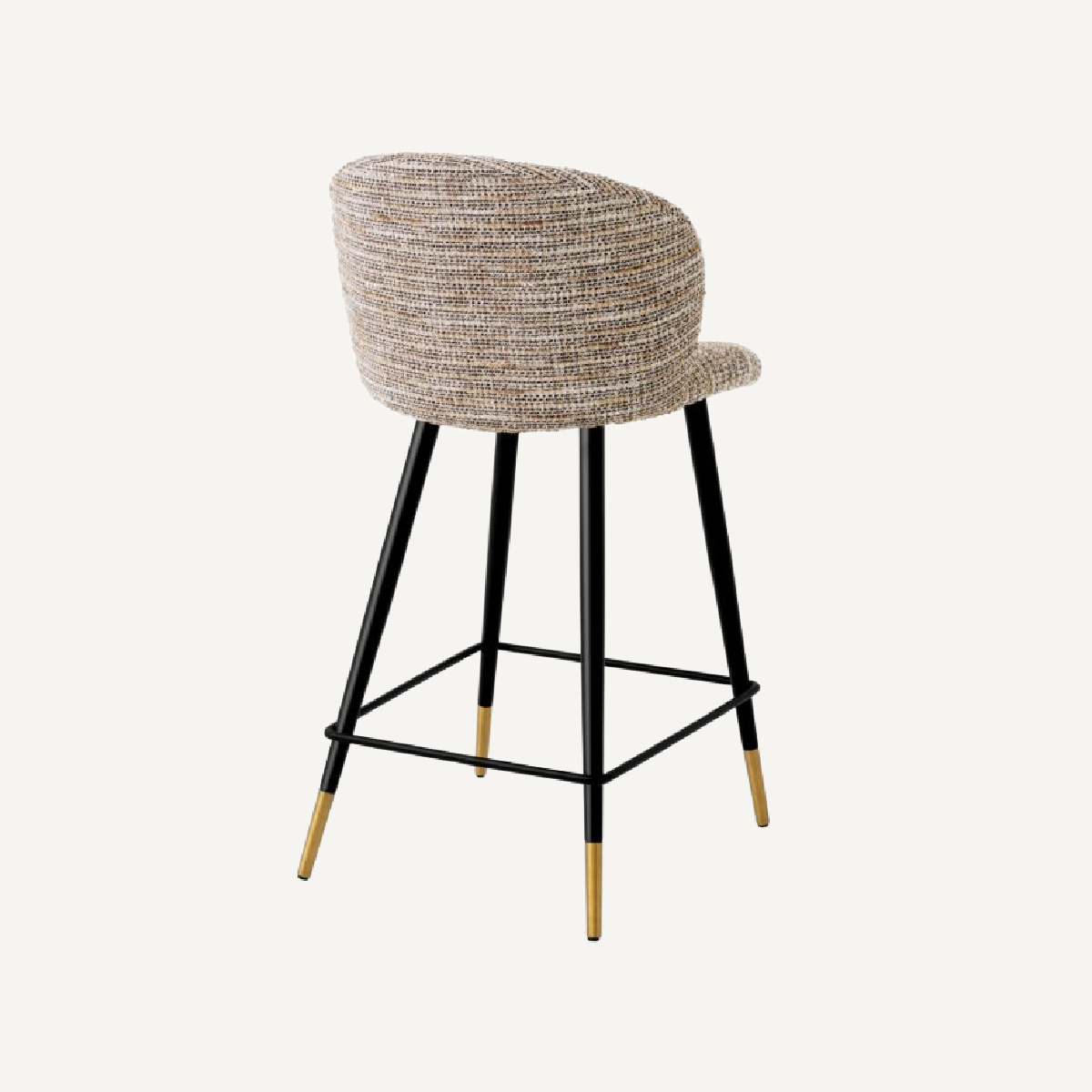 Chaise de comptoir en tissu beige
