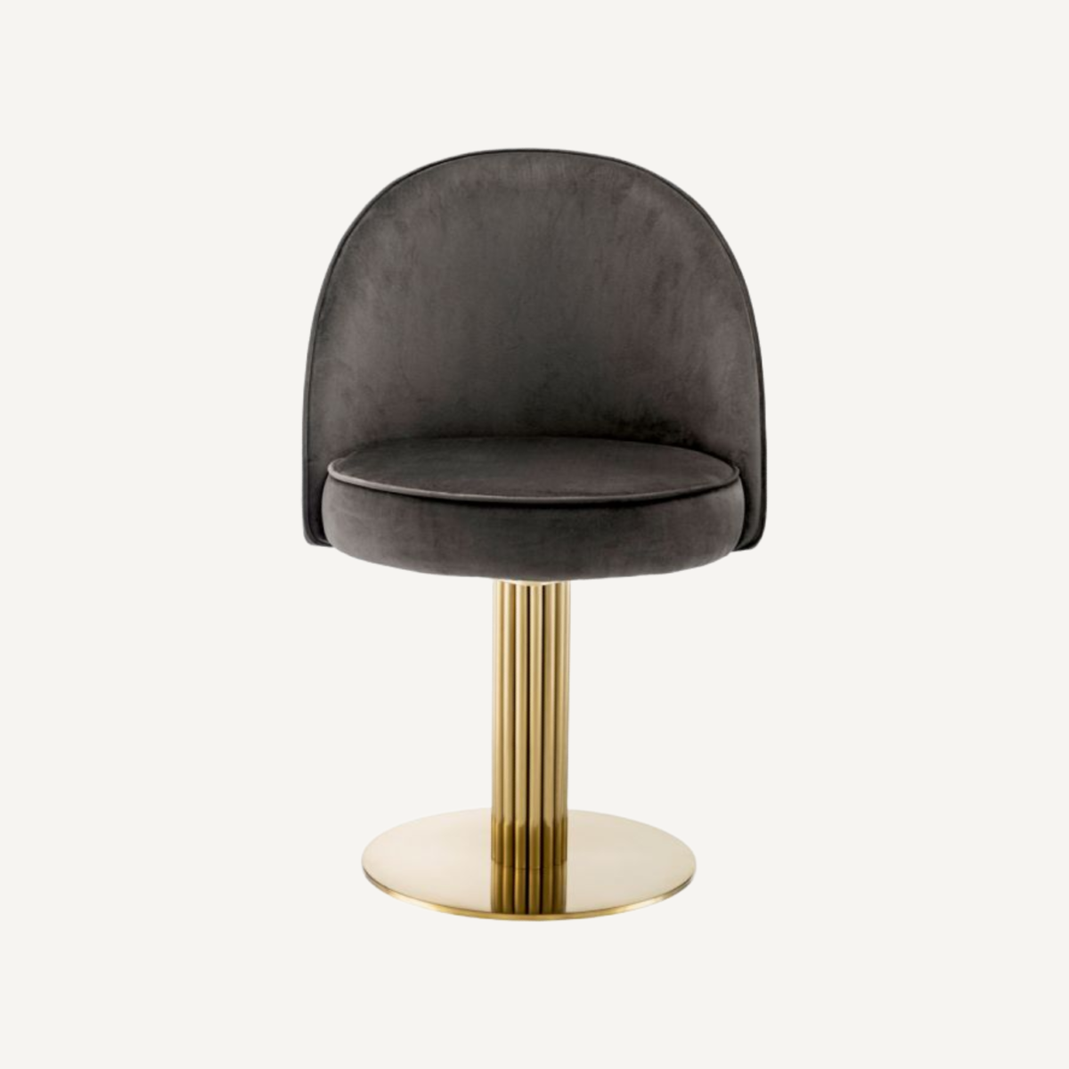 Chaise de salle à manger pivotante en velours gris