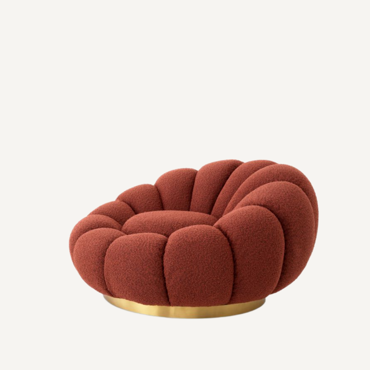 Fauteuil pivotant bouclé rouge