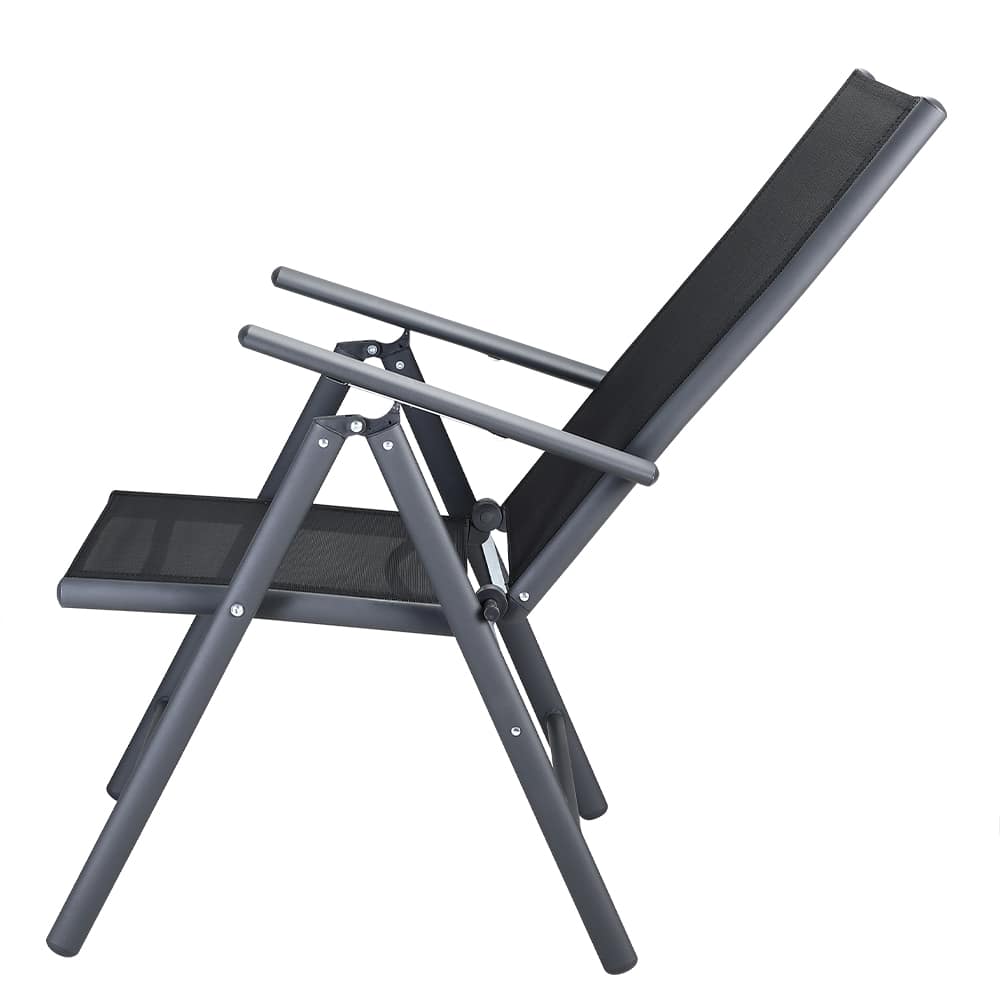 Ensemble de jardin Bern anthracite en aluminium 9 pièces
