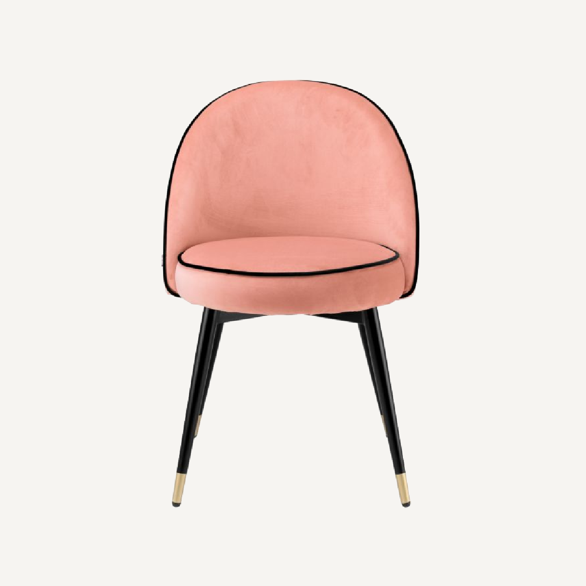 Chaise de salle à manger en velours rose (lot de 2)