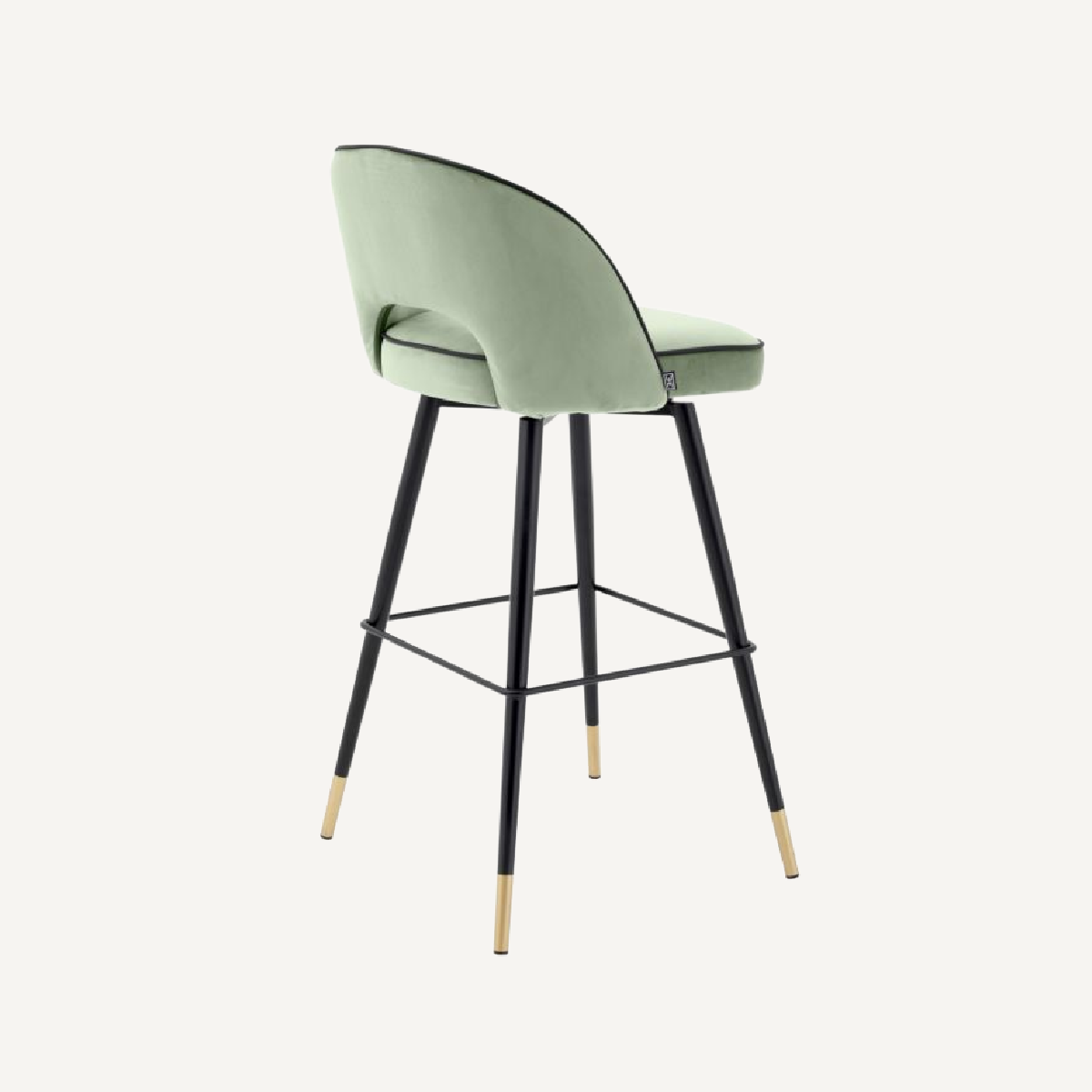 Chaise de bar en velours vert (lot de 2)