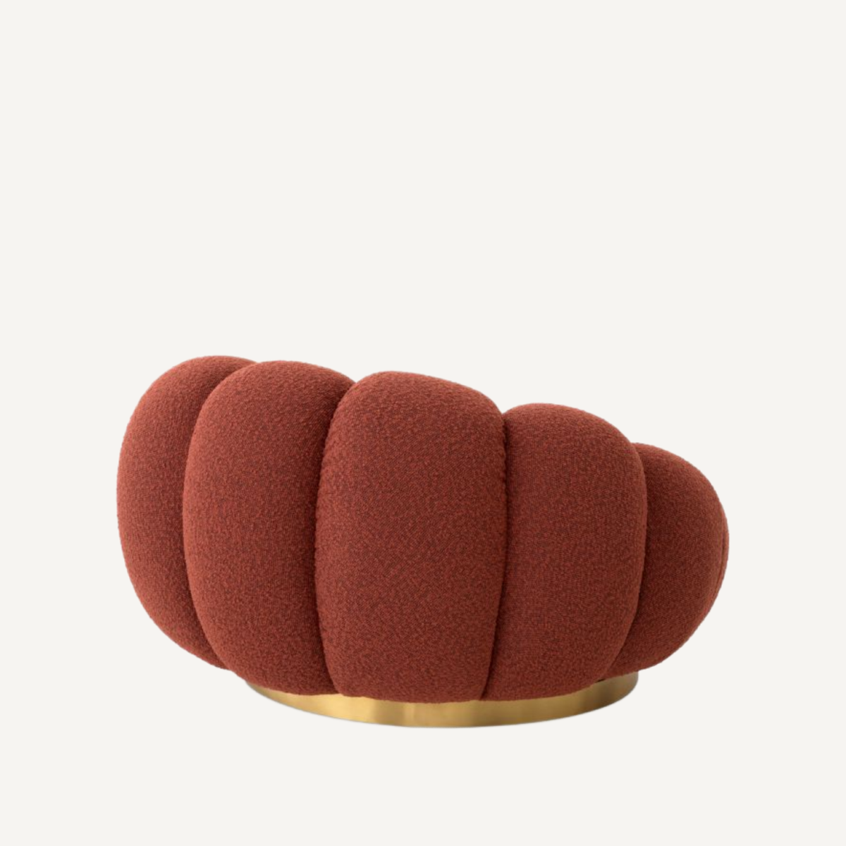 Fauteuil pivotant bouclé rouge