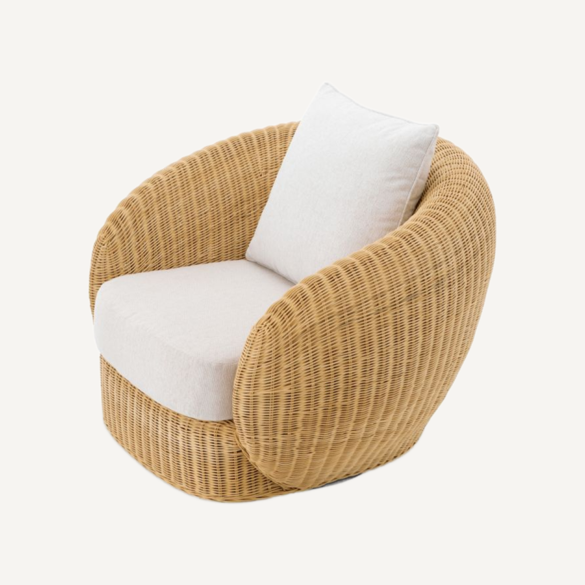Fauteuil pivotant en rotin
