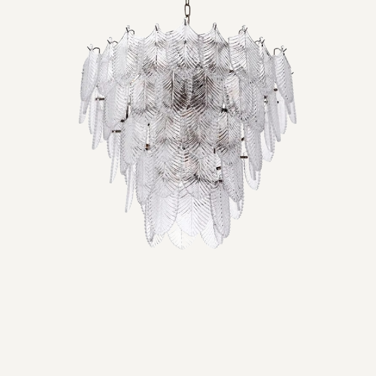 Lustre nickelé en verre transparent S