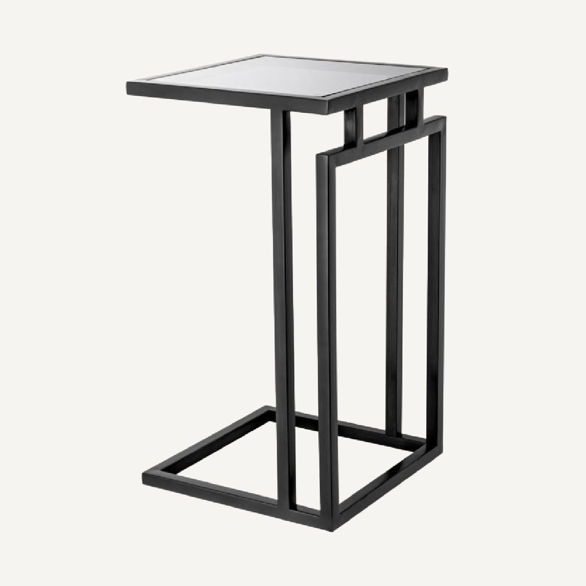 Table d'appoint en bronze et verre fumé