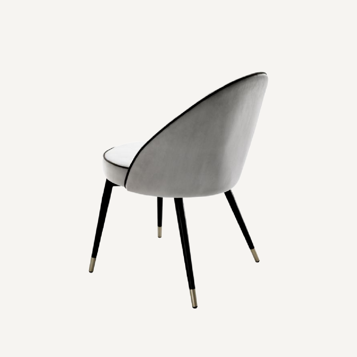 Chaise de salle à manger en velours gris clair (lot de 2)