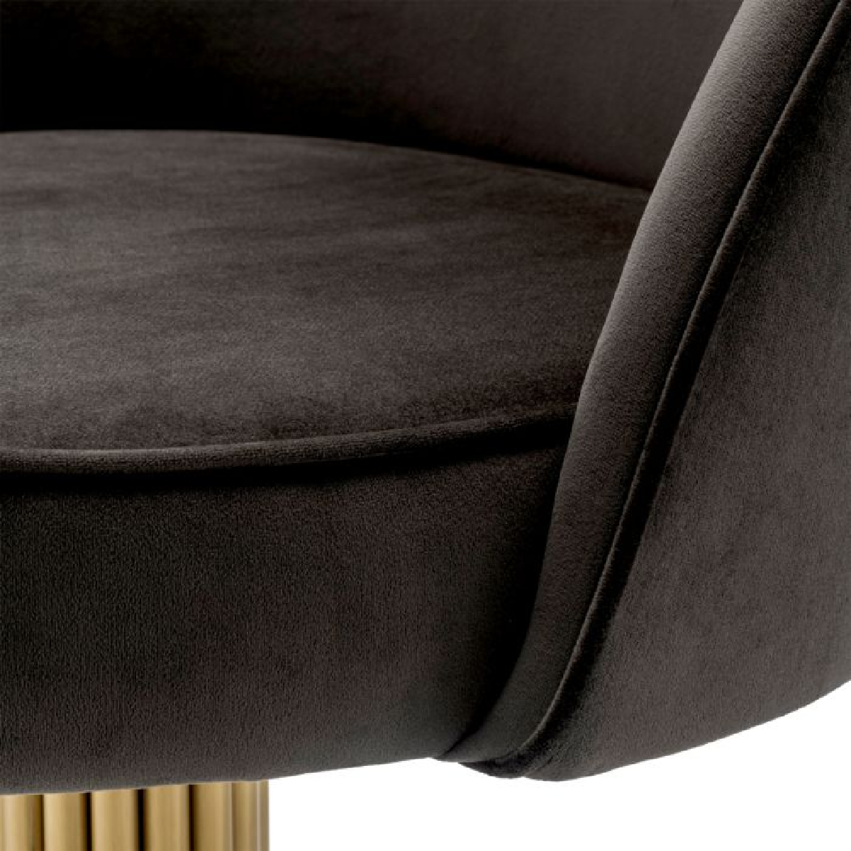 Chaise de salle à manger pivotante en velours gris