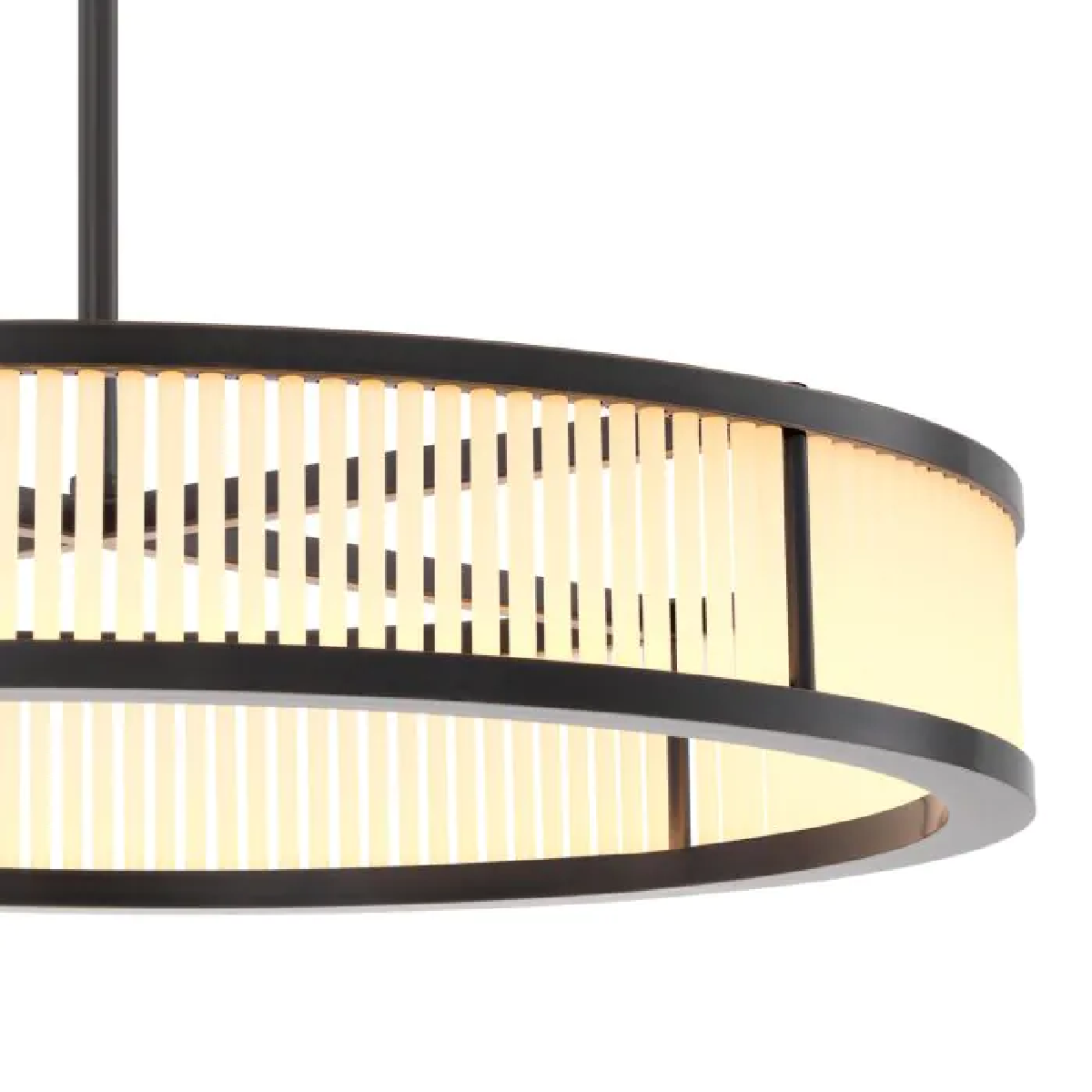 Lustre en bronze et verre mat S