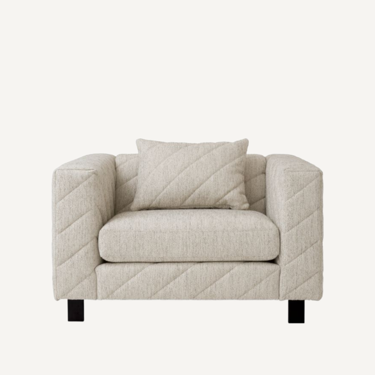 Fauteuil en tissu gris clair