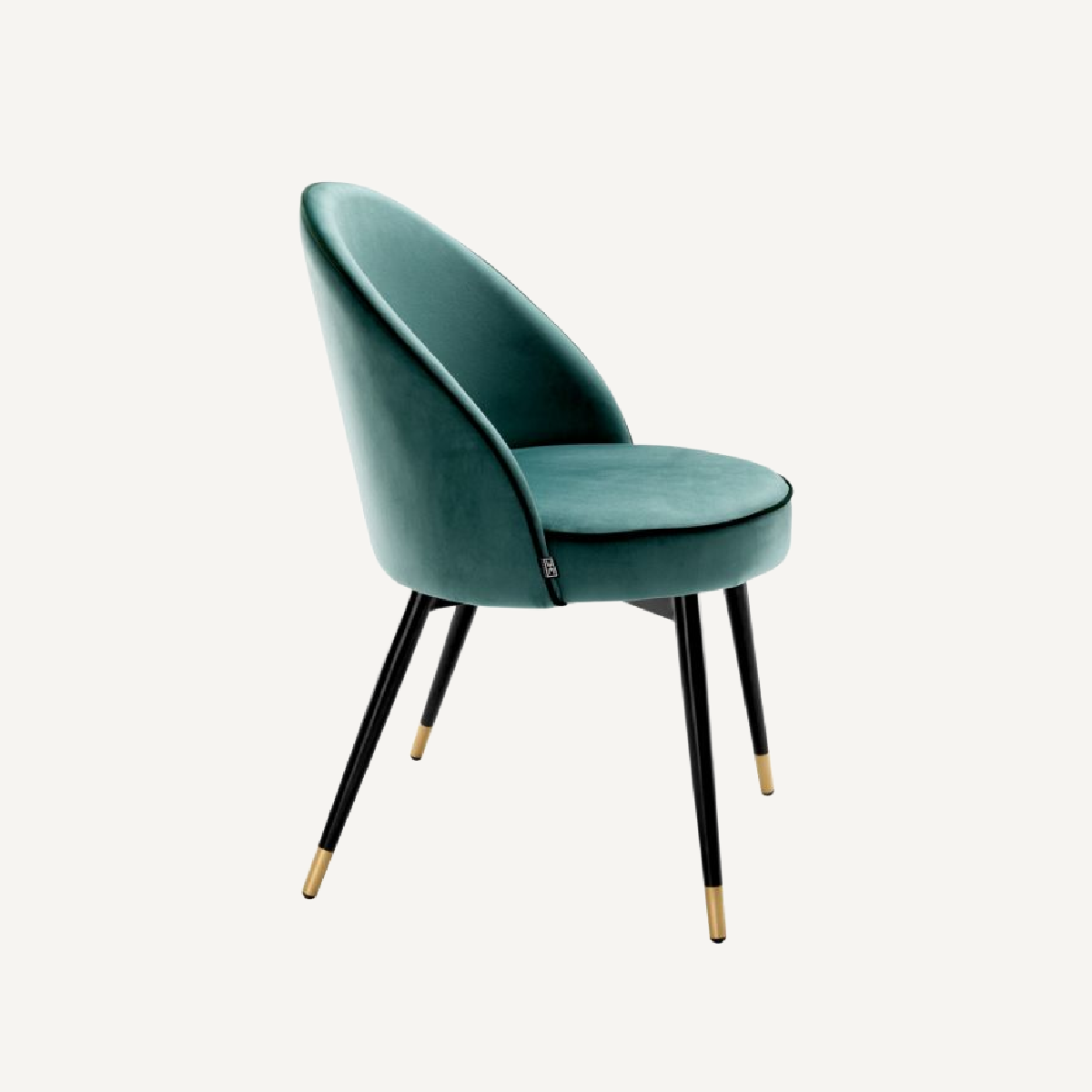 Chaise de salle à manger en velours turquoise (lot de 2)