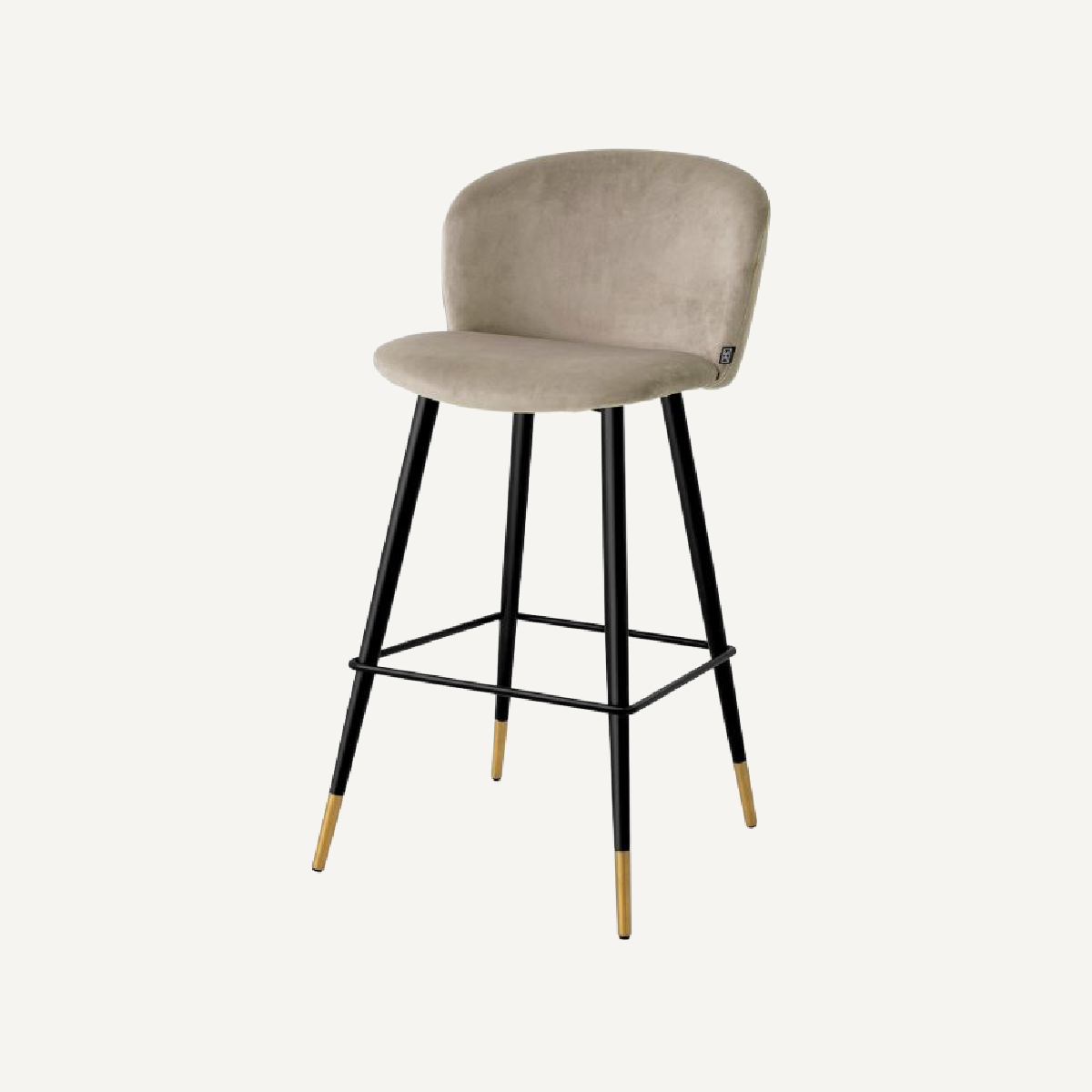 Chaise de bar en velours beige