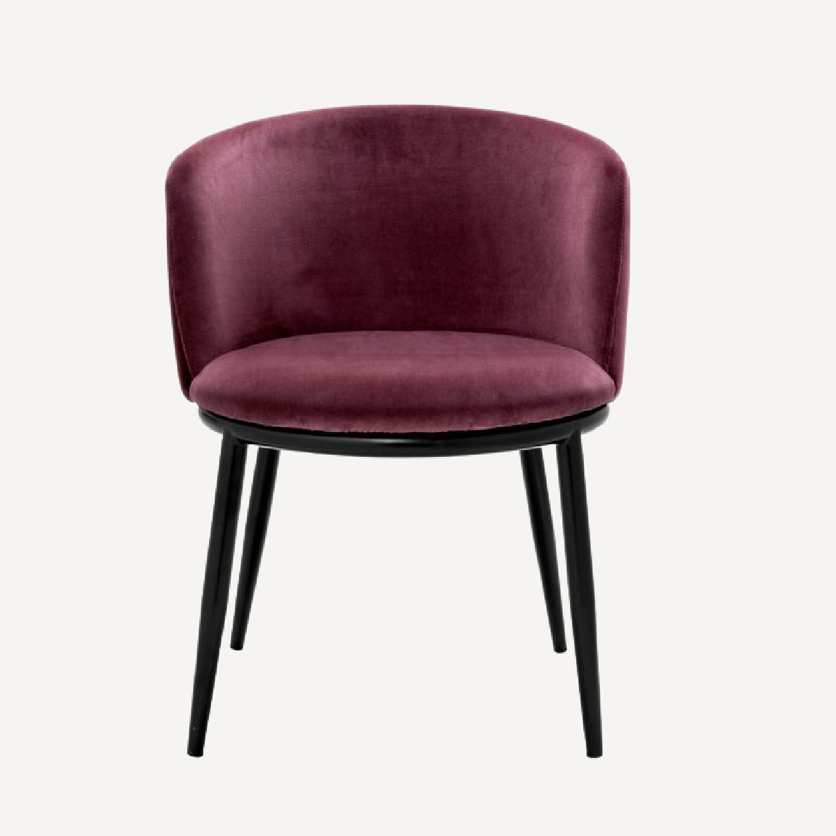 Chaise de salle à manger en velours violet (lot de 2)