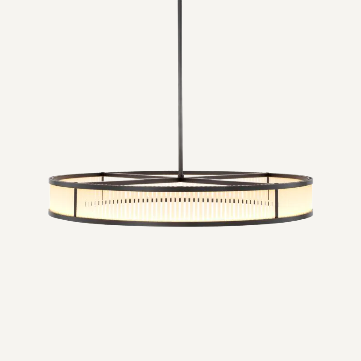 Lustre en bronze et verre mat L