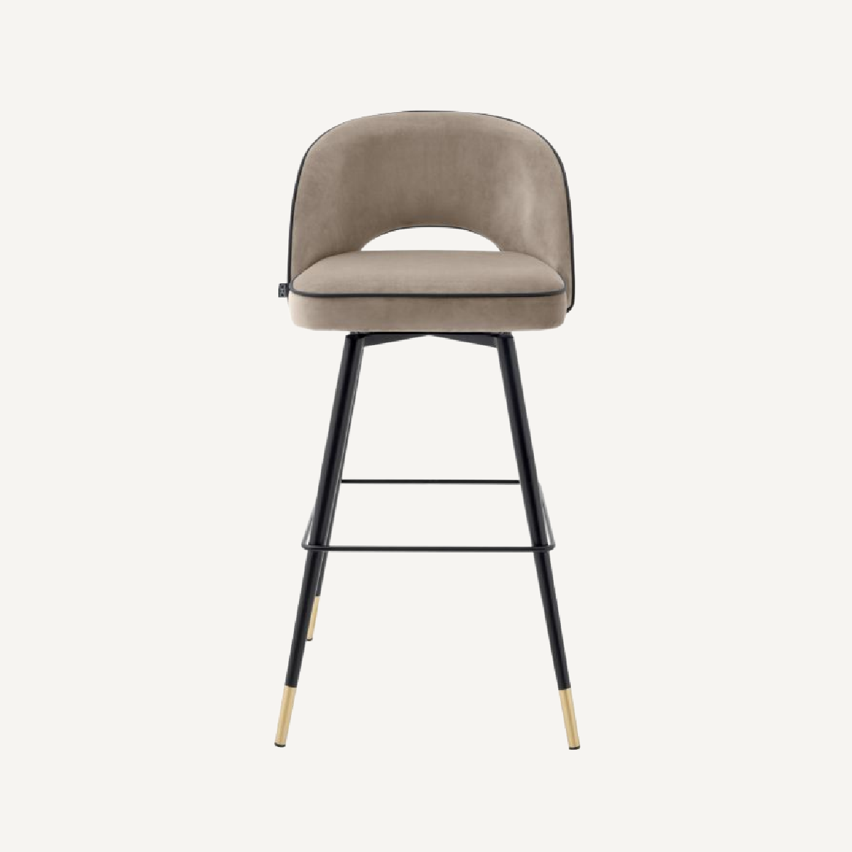Chaise de bar en velours greige (lot de 2)
