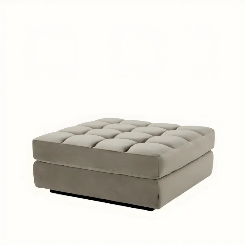 Pouf modulable en velours greige