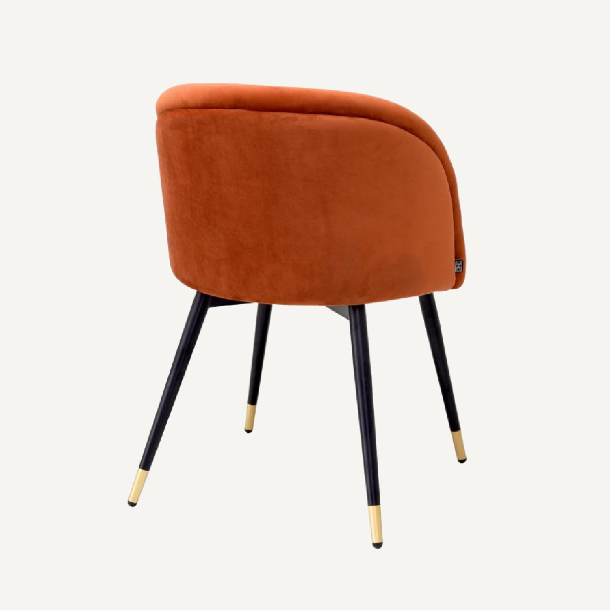 Chaise de salle à manger en velours orange (lot de 2)é