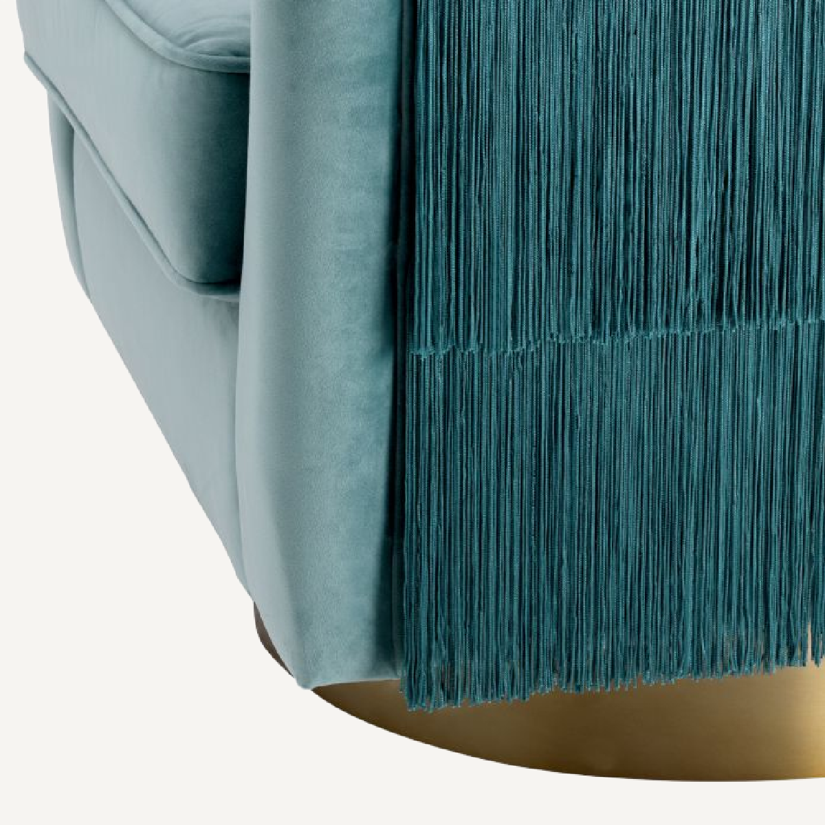 Fauteuil pivotant en velours bleu Vante