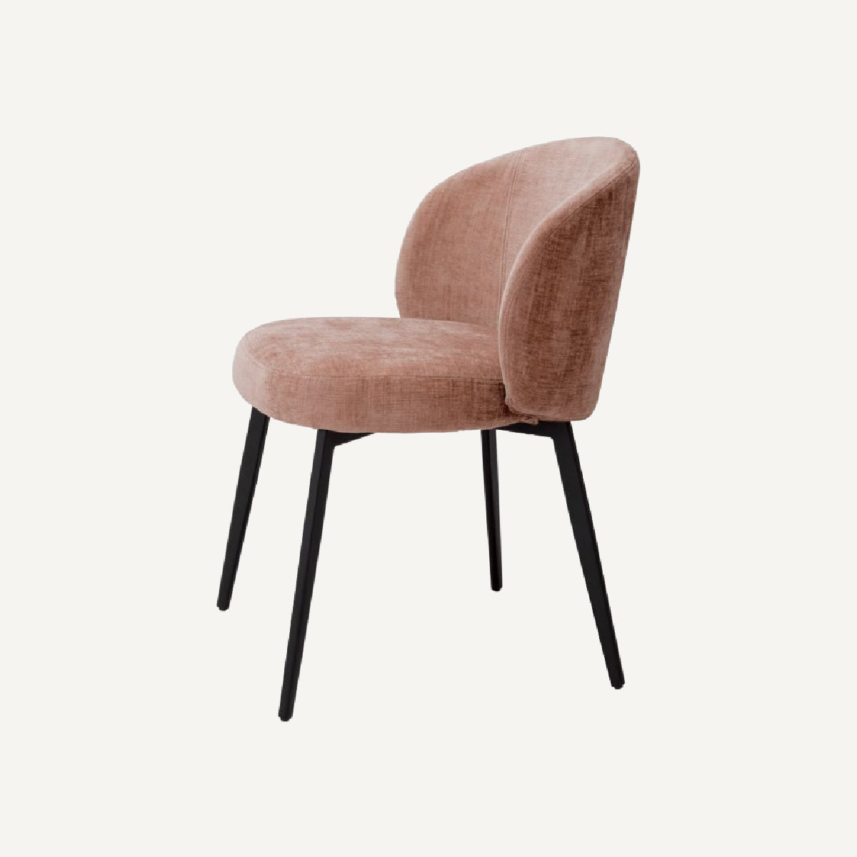 Chaise de salle à manger en tissu rose (lot de 2)