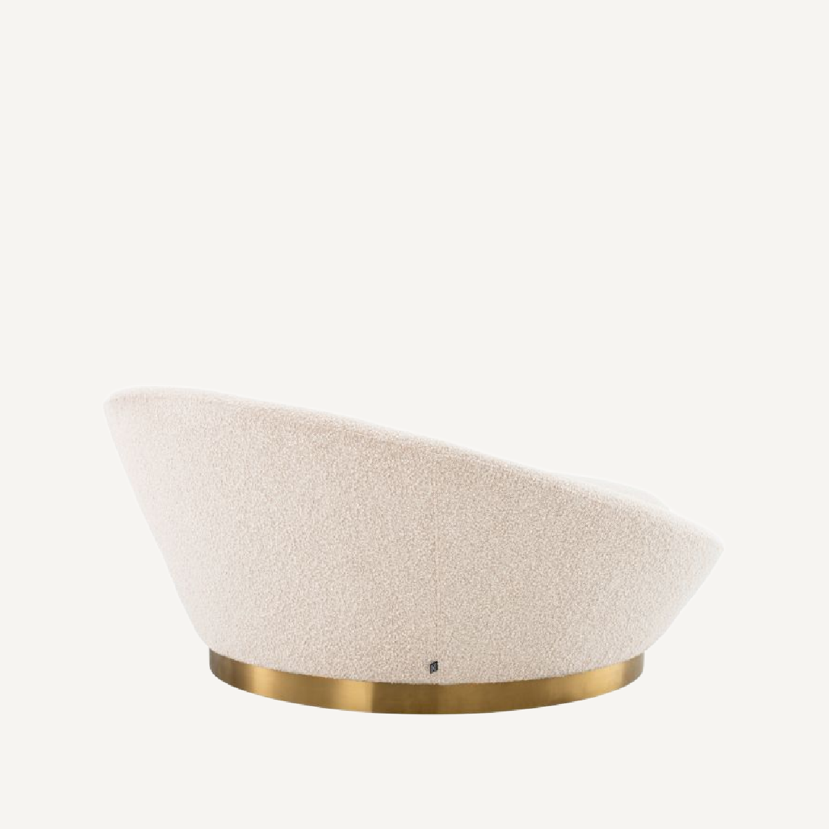Canapé rond bouclé crème