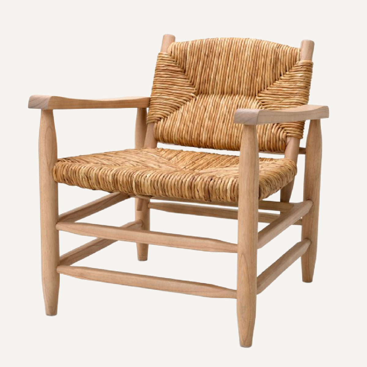 Fauteuil marron en jonc de mer