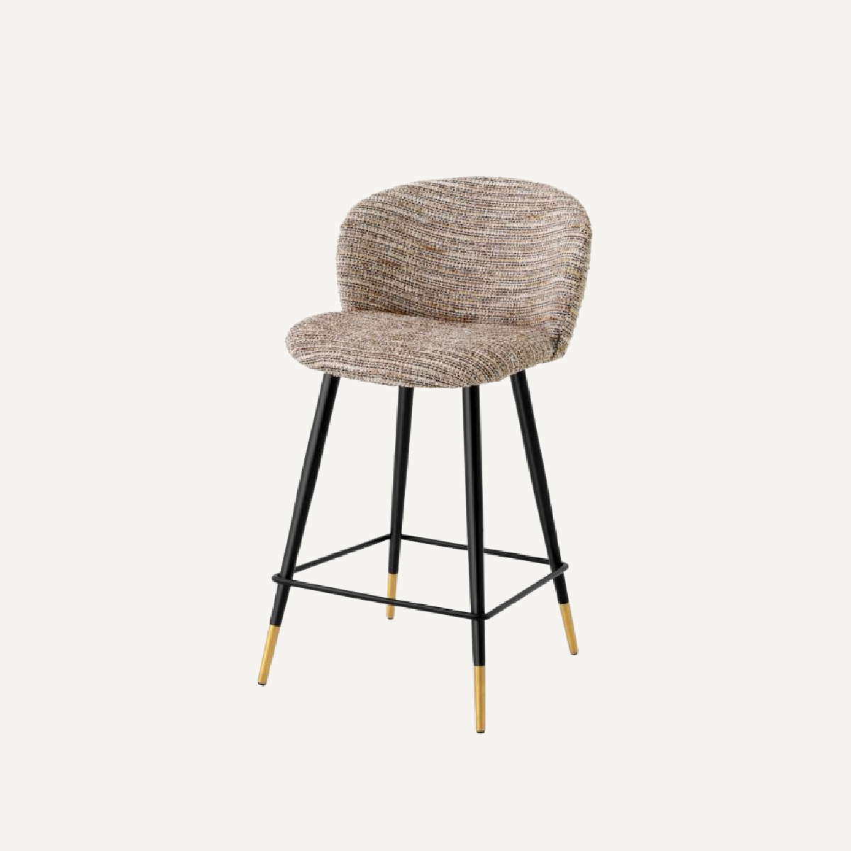 Chaise de comptoir en tissu beige
