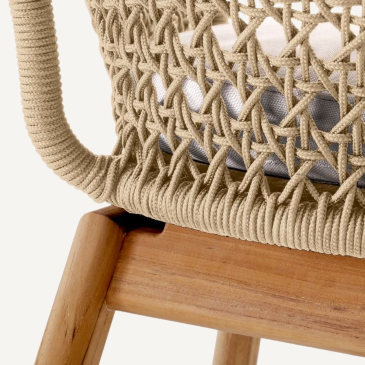 Chaise extérieure en cordage crème