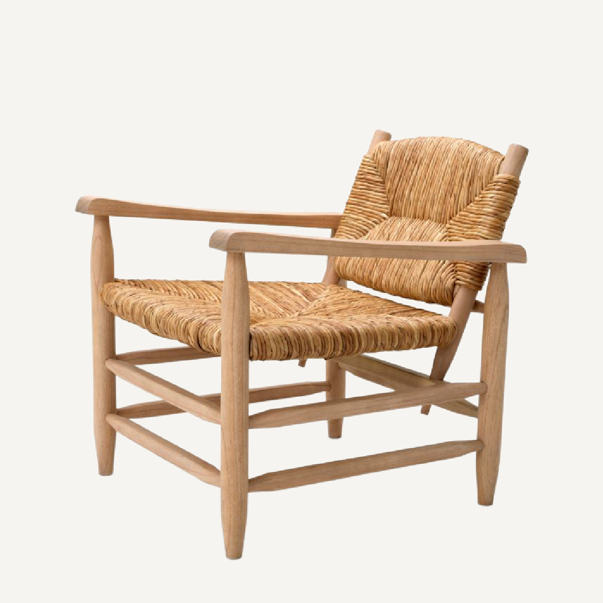Fauteuil marron en jonc de mer
