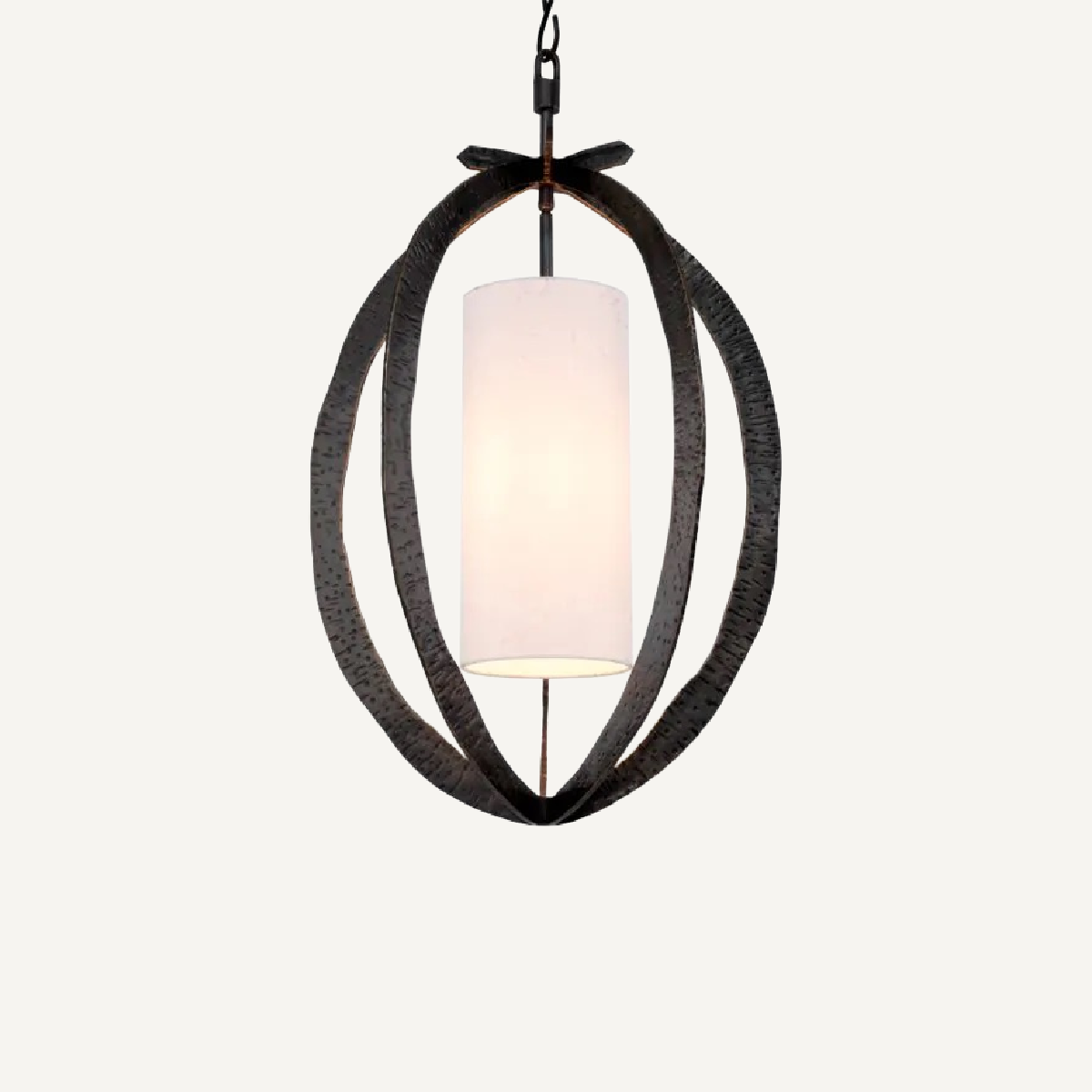 Lustre en bronze martelé