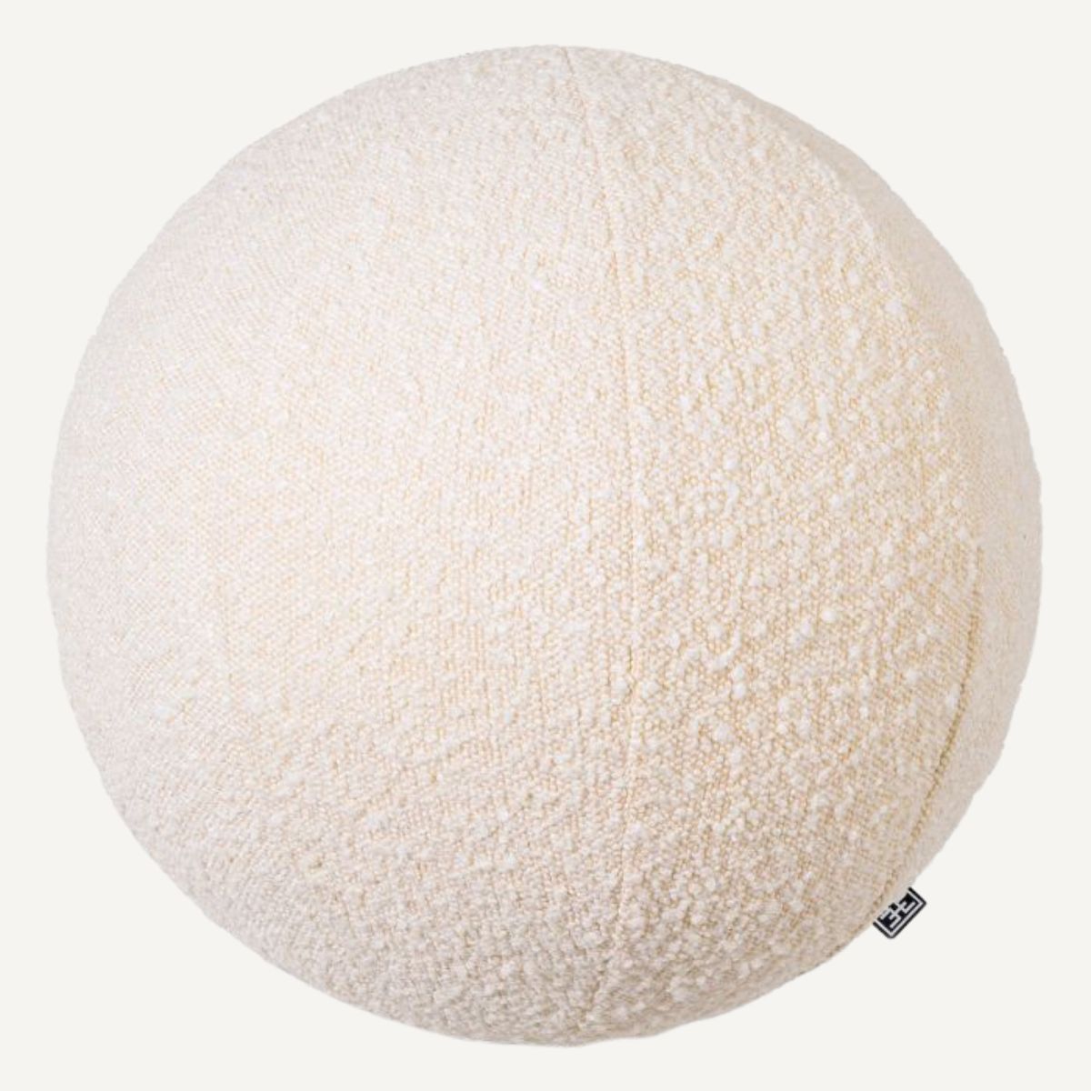 Coussin rond bouclé crème L