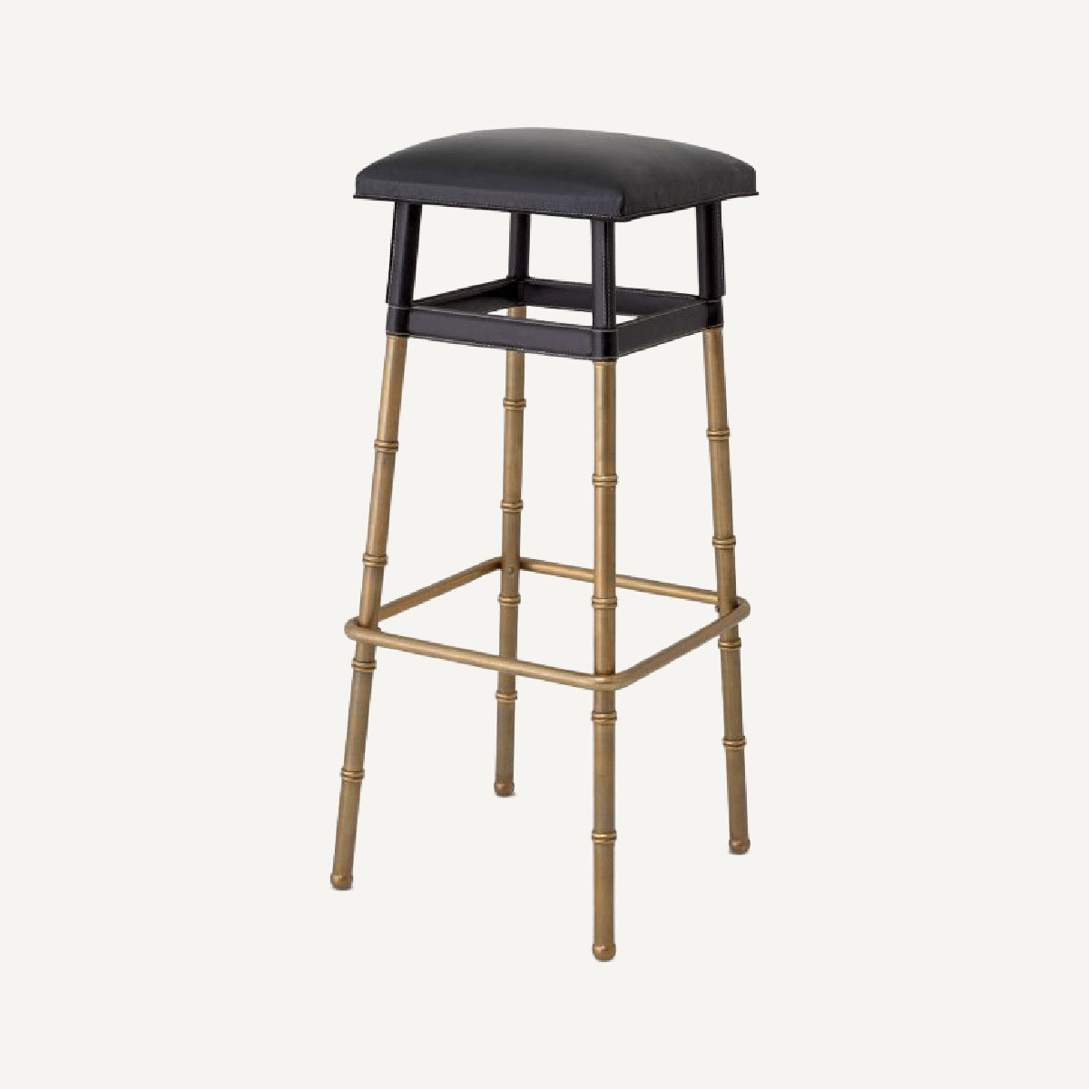 Chaise de bar en cuir noir