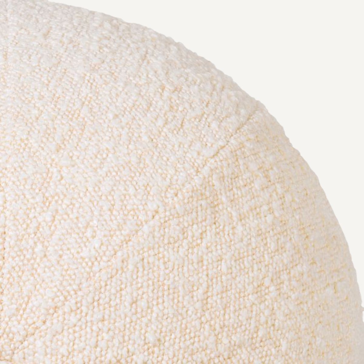 Coussin rond bouclé crème L