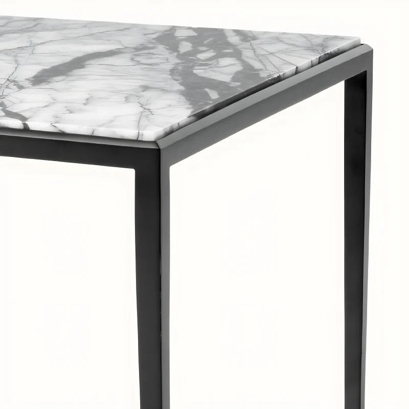Table d'appoint en bronze et marbre blanc