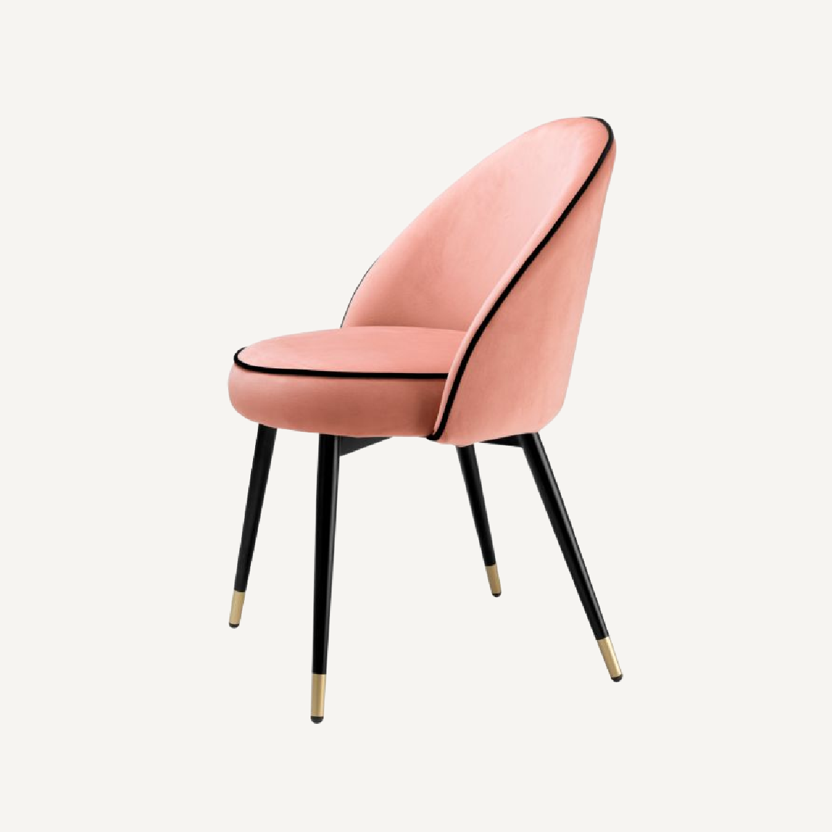 Chaise de salle à manger en velours rose (lot de 2)
